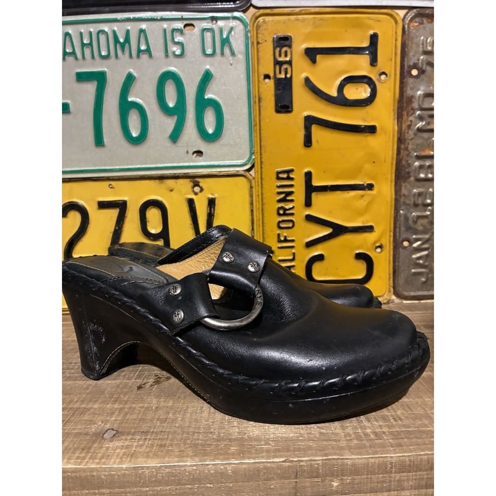 Frye Charlotte Ring Mules Womens 6.5M Grunge Gothic Preppy